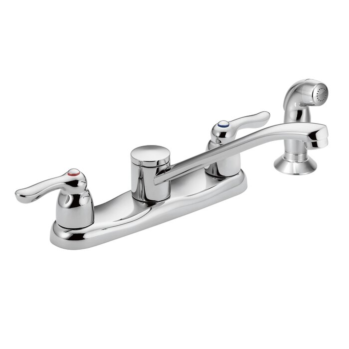 Moen M Bition Bridge Faucet With Side Spray Wayfair   M Bition Bridge Faucet With Side Spray 